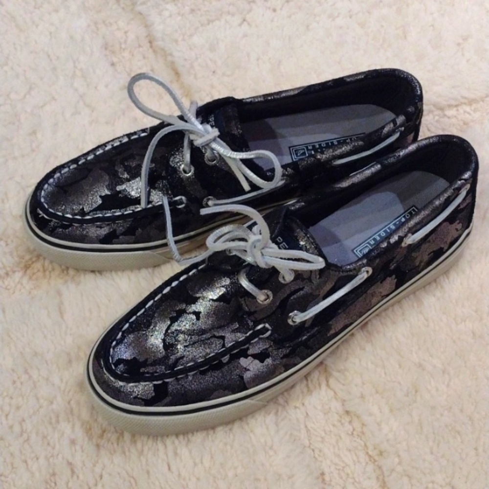Metallic Camo Sperry Top-Sider Boat Shoe Slip On Loafer